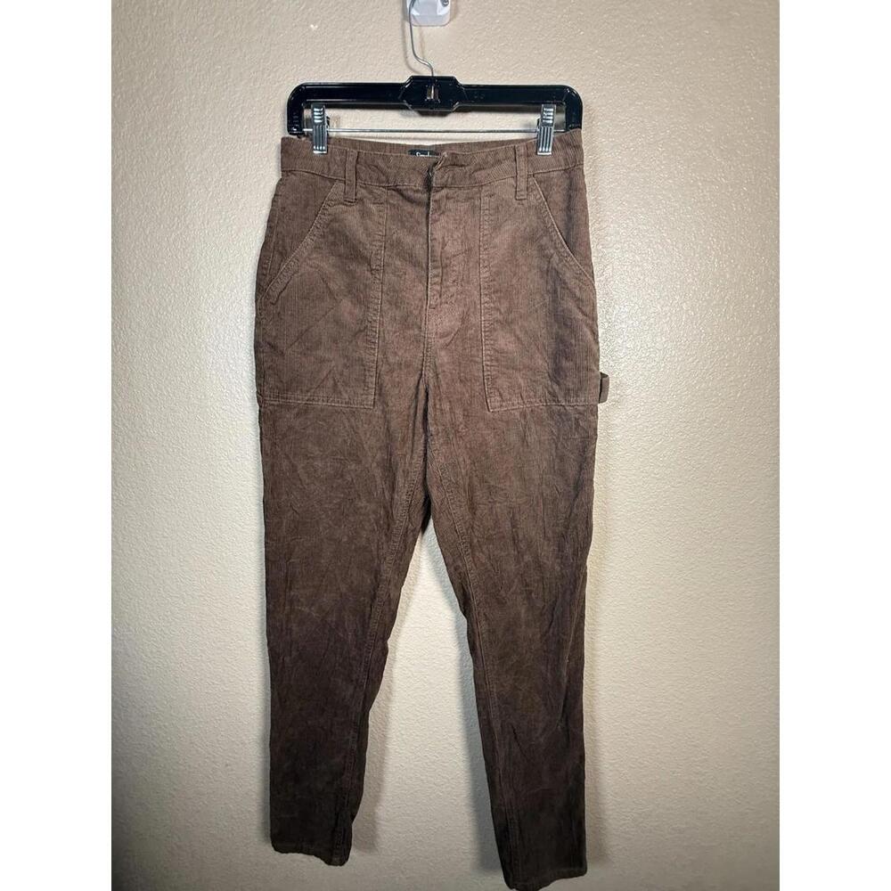 Simple Society Women’s Corduroy Carpenter Pants‎ Brown Sz 29 Workwear utility